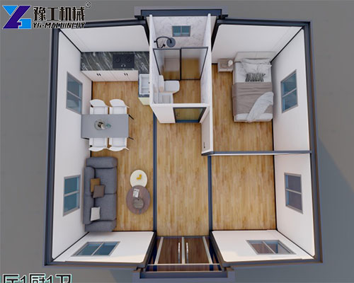 1 bedroom and 1 bathroom flat-pack container house