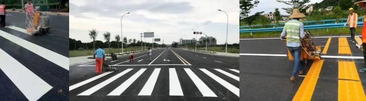 application of thermoplastic road marking machine