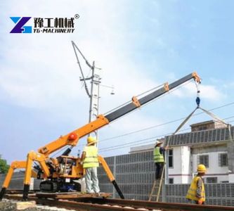 curtain wall installation application of tracked mini crane