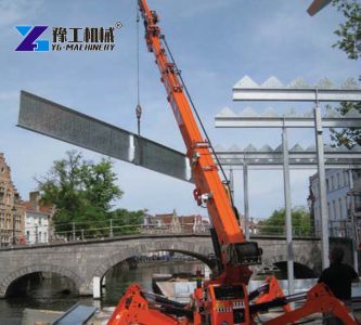 spider crane for moving sheet metal