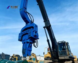 excavator mounted pile driver