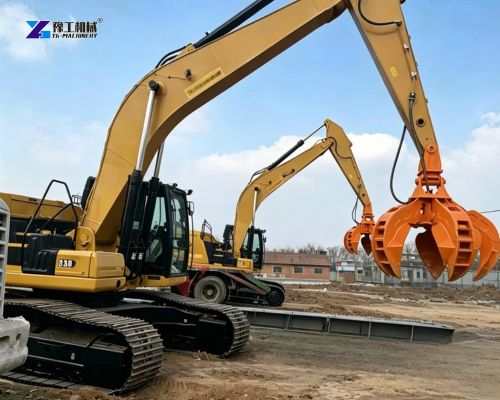 orange peel grapple for excavator