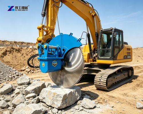 rock saw attachment for excavator