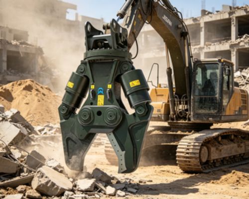 scrap metal shear demolish concrete structures