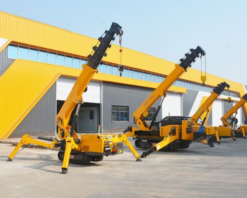 small crawler spider crane in the factory