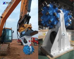 excavator rock cutter teeth and drum design