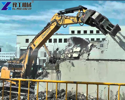 excavator shear for industrial plant demolition