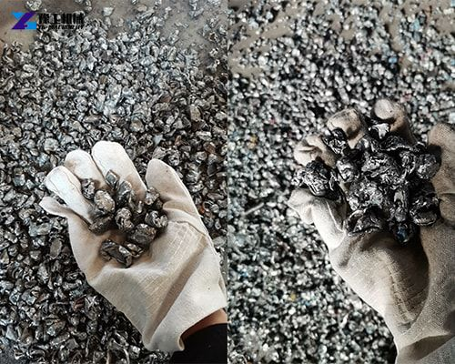 metal recycling shredder process metal samples