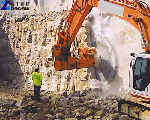 rock saw attachment for quarrying and mining