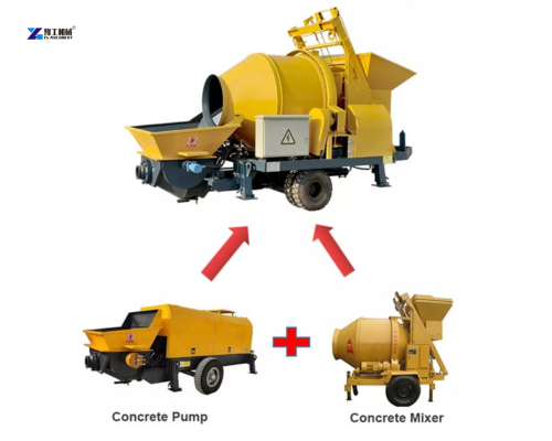concrete mixer and pump