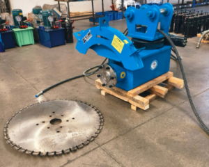 excavator mounted rock saw