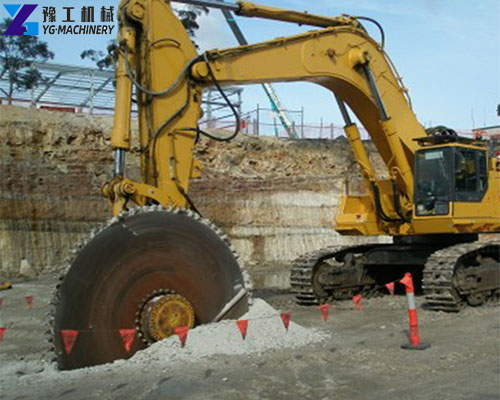 excavator rock saw attachment for tunnel excavation