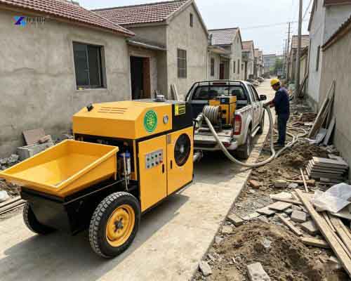 pull behind concrete pump trailer equipment