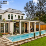 shipping container pool backyard residence