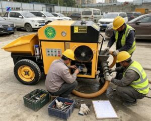 towable concrete pump pipe inspection before work