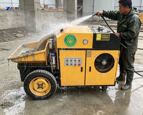 trailer mounted concrete pump for foundation pouring