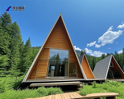 a frame cabin house